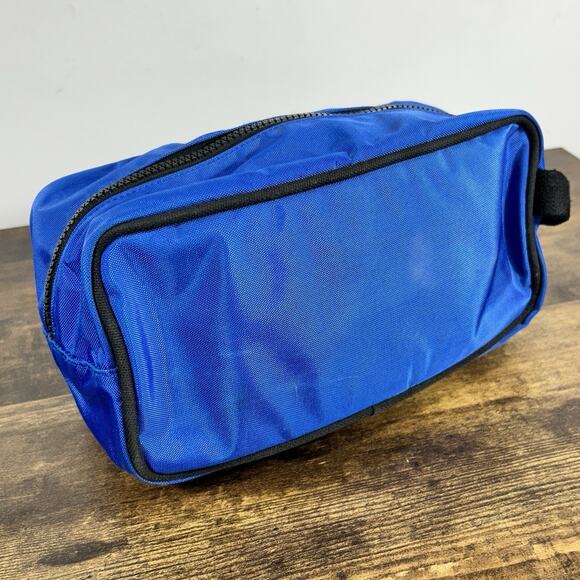 High Sierra Travel Dopp Kit Toiletry Bag Blue and Black Heavy Nylon Lined - Picture 4 of 11